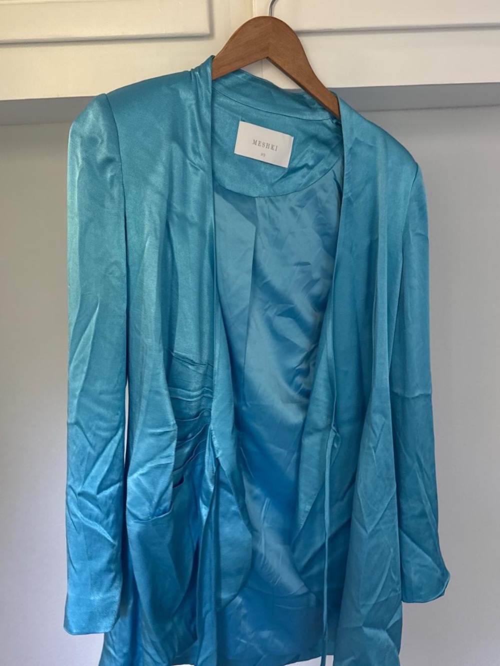 Meshki Turquoise Satin Mini Dress